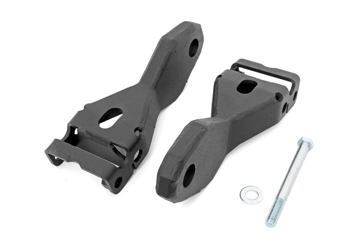 Chevrolet Silverado 1500 Tow Hook to Shackle Conversion Kit - Front - Rough Country - Black - '14-'18